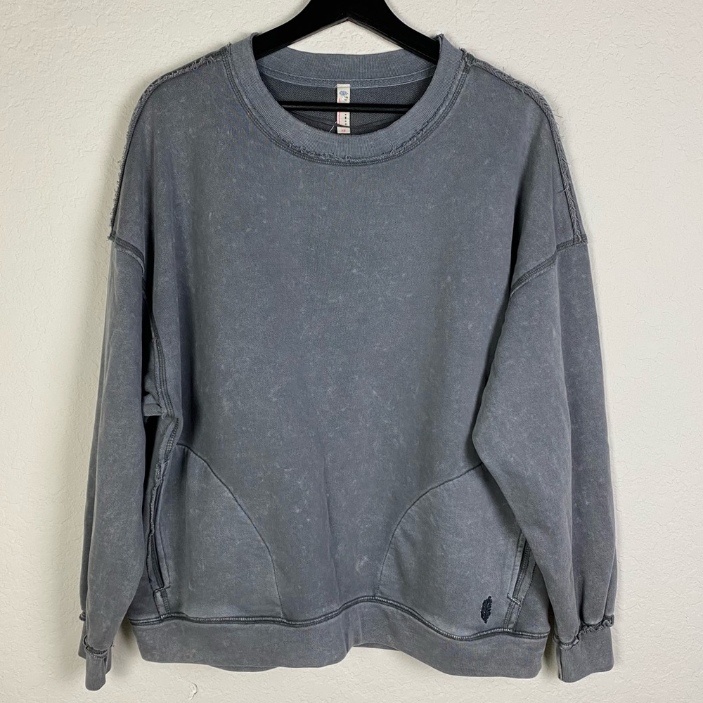 FREE PEOPLE Movement Metti Slate Gray Sweatshirt - Picture 3 of 9